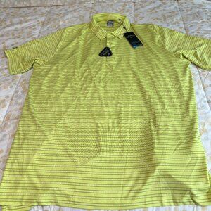 CALLAWAY ~ NEW WITH TAGS ~ Polo Golf Shirt ~XXL ~ Striped Neon Green